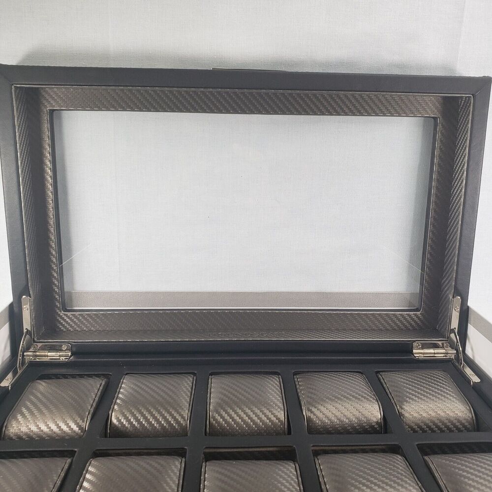 Houndsbay Yachtsman Vegan Leather Watch Jewelry Case 10 Slots With Pull Out Draw - Picture 10 of 16